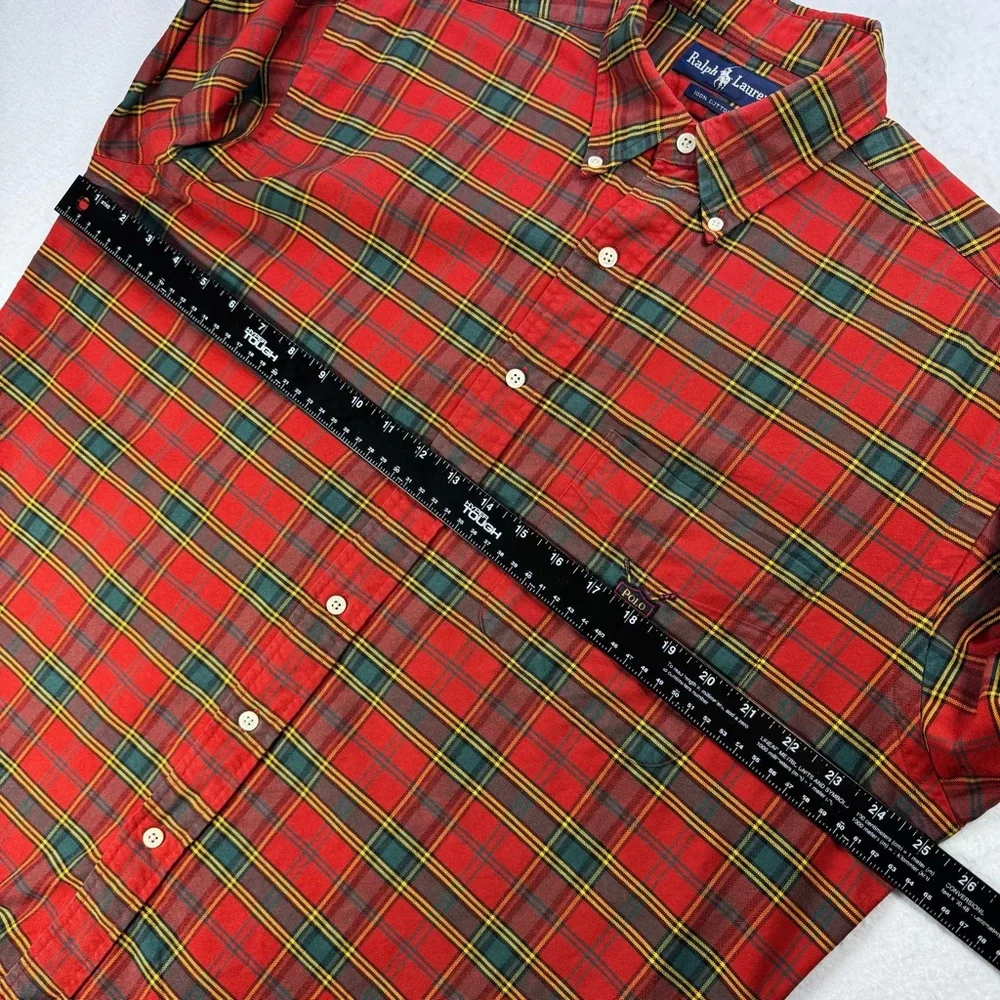 Ralph Lauren Shirt Men’s Medium Plaid Button Down Crest Logo - Picture 14 of 15